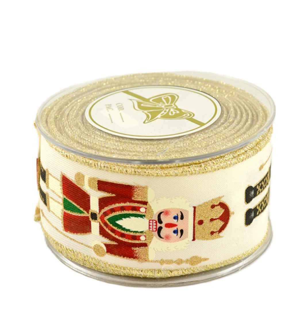 Ribbon 9mt, 55mm Nutcracker Ivory *ETA Nov image 0